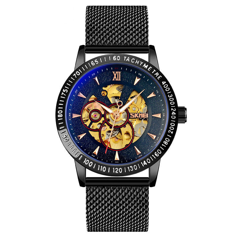Men's High-end Automatic Mechanical Hollow Out Bottom Gear Creative Business Men's Watch