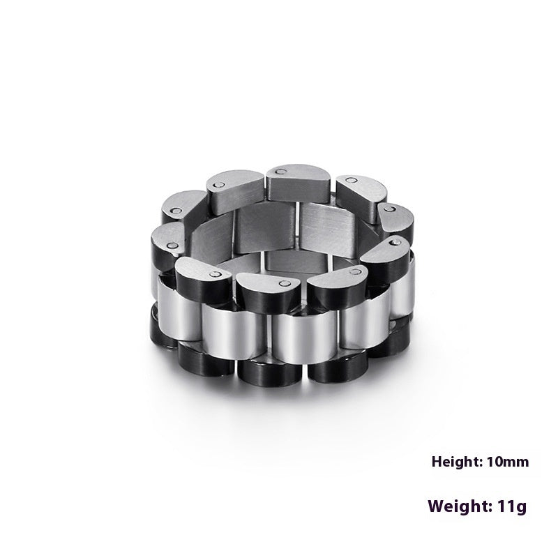 Foldable Titanium Steel Ring Men's Simplicity Wind Ring Watch Chain Ornament