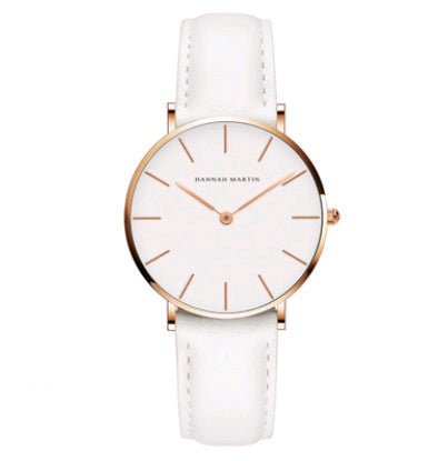 36mm ladies simple watch waterproof Korean white belt student watch