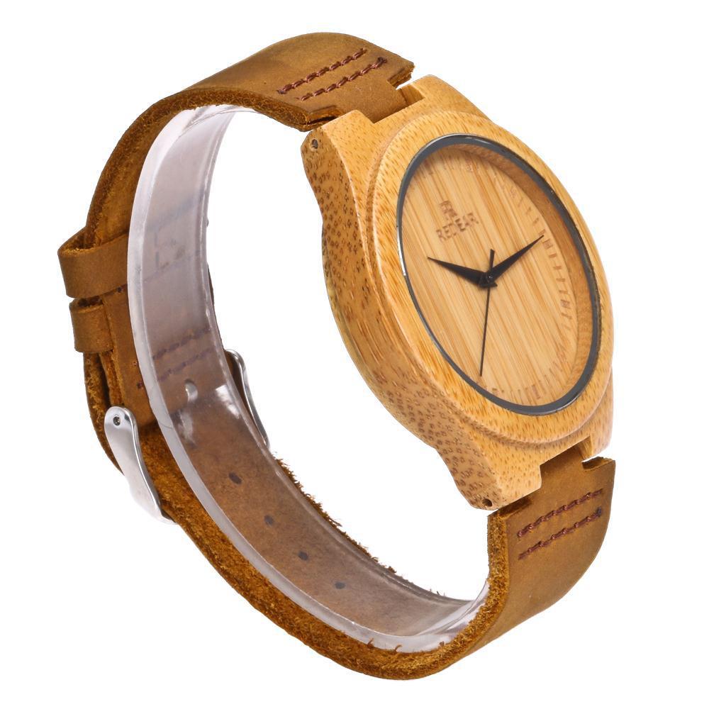 Bamboo wristwatch, men's bamboo watch, women's bamboo watch, bamboo quartz watch