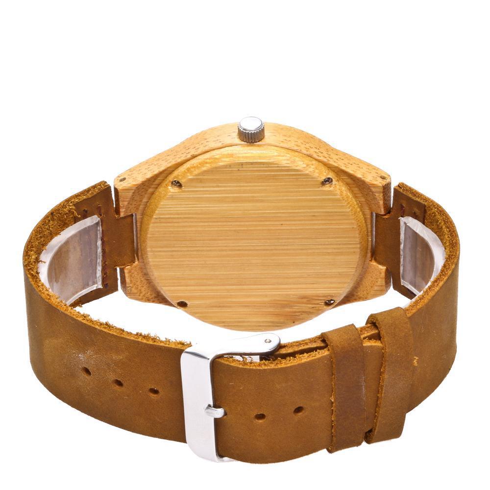 Bamboo wristwatch, men's bamboo watch, women's bamboo watch, bamboo quartz watch