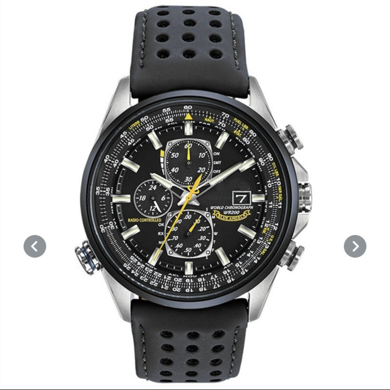 Men's Steel Belt Leather Quartz Full-function Blue Angel Hand Watch