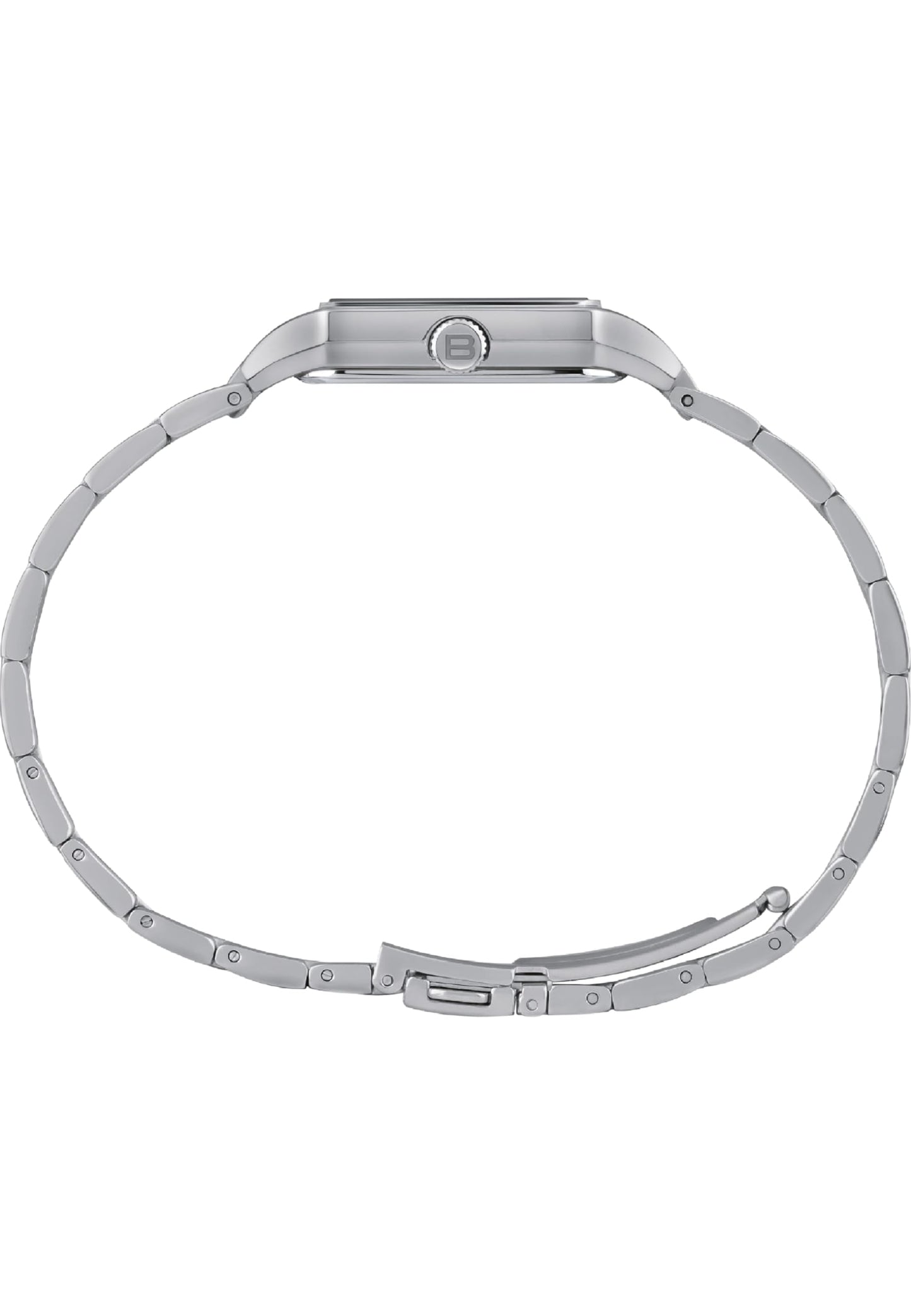 Breil, Collezione The B, Orologio Donna in Acciaio, Movimento al Quarzo Solo Tempo, Cassa Quadrata Monocolore 27x26 mm, Lunghezza Regolabile 13.5-19 cm, Chiusura Déployante con Pulsanti