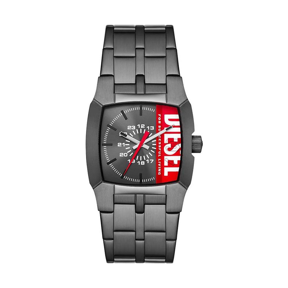 Diesel Orologio Cliffhanger da uomo, Movimento al quarzo a tre lancette con Cinturino in silicone, acciaio inox o pelle