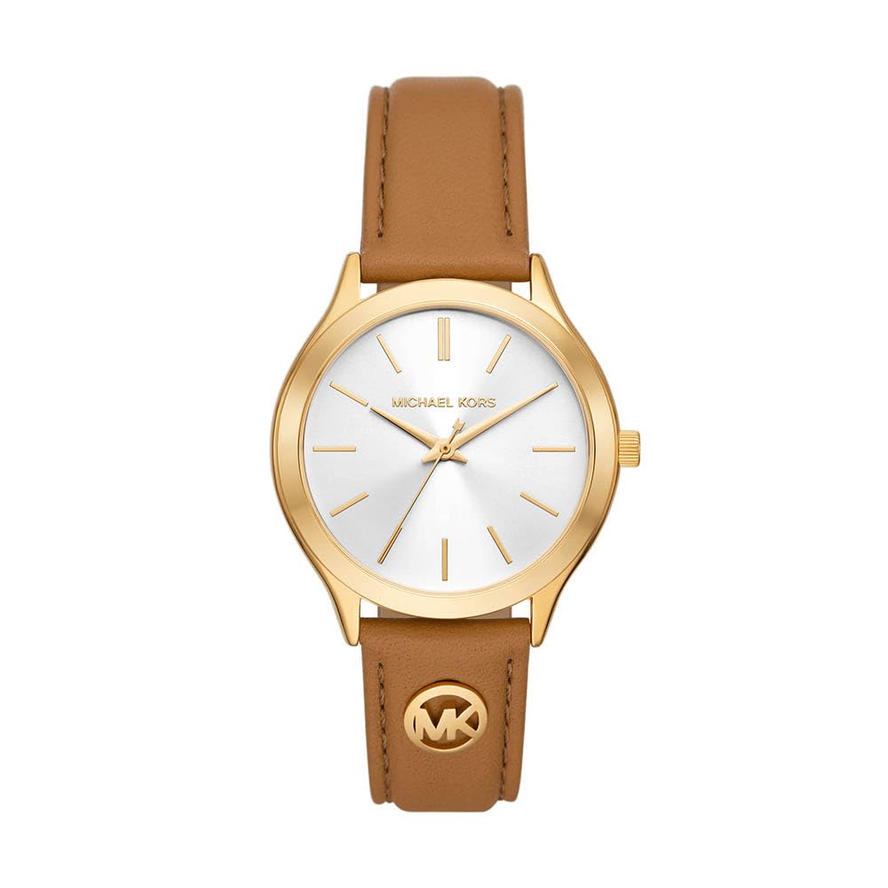 Michael Kors Orologio Slim Runway da donna, movimento al quarzo a tre lancette da 38 mm con cinturino in pelle