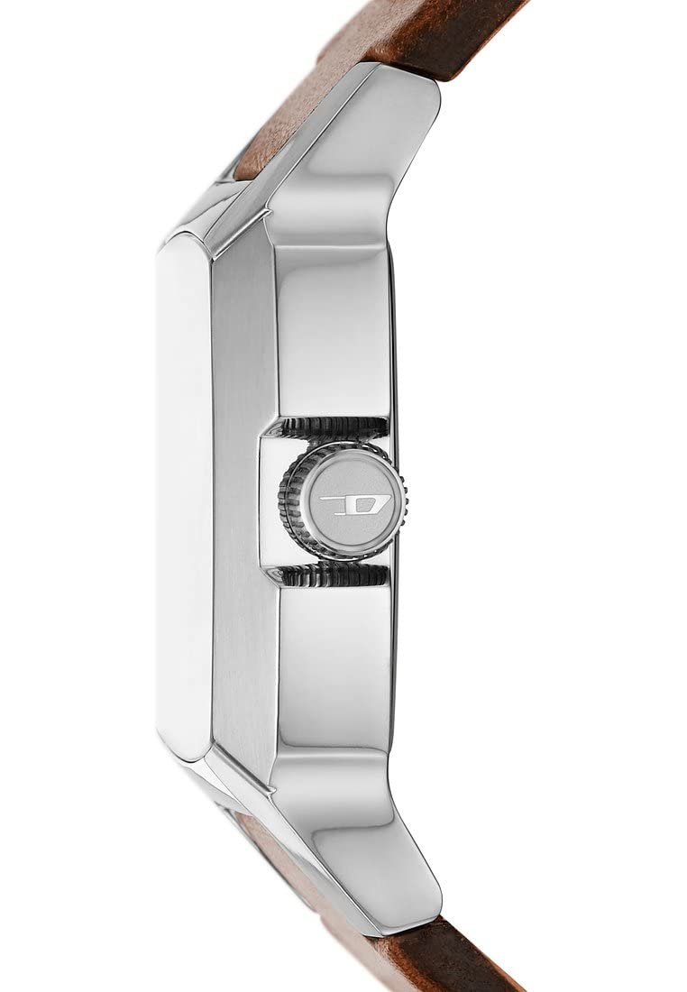 Diesel Orologio Cliffhanger da uomo, Movimento al quarzo a tre lancette con Cinturino in silicone, acciaio inox o pelle
