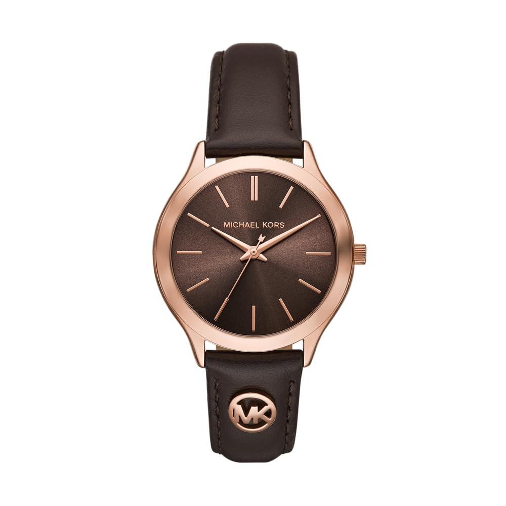 Michael Kors Orologio Slim Runway da donna, movimento al quarzo a tre lancette da 38 mm con cinturino in pelle
