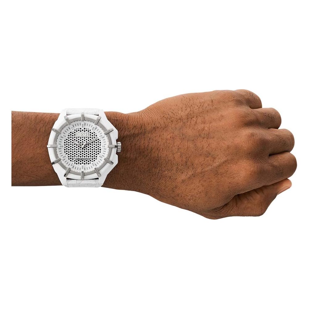 Diesel Framed orologio per uomo, Movimento al quarzo a energia solare con cinturino in silicone, acciaio inossiorologio perbile o pelle