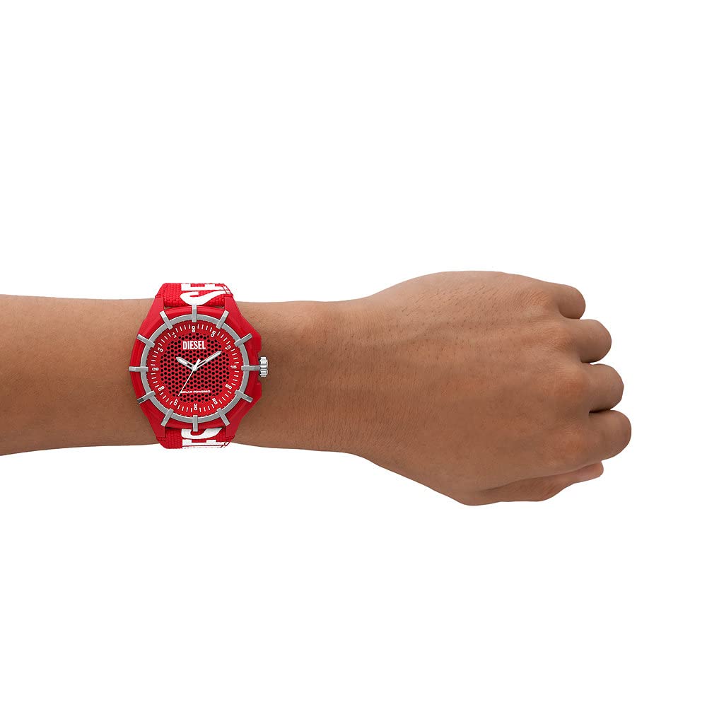 Diesel Framed orologio per uomo, Movimento al quarzo a energia solare con cinturino in silicone, acciaio inossiorologio perbile o pelle