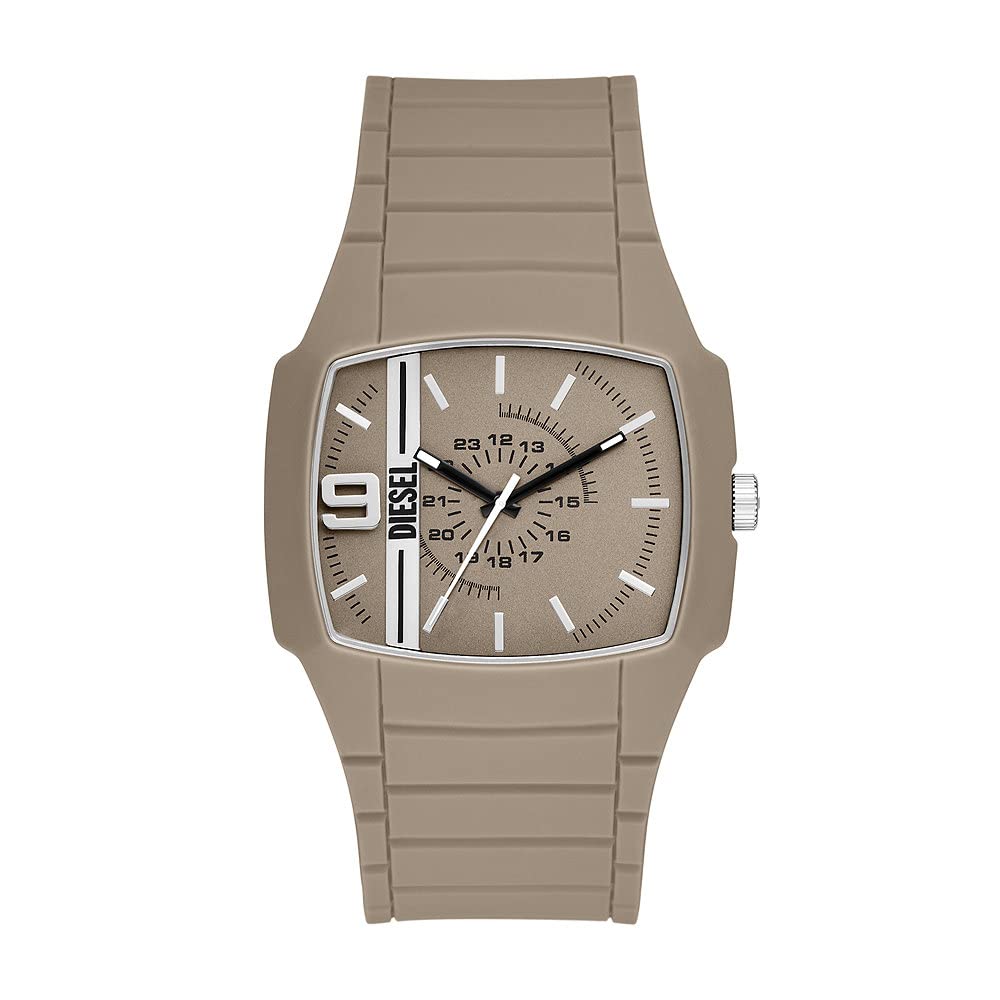Diesel Orologio Cliffhanger da uomo, Movimento al quarzo a tre lancette con Cinturino in silicone, acciaio inox o pelle