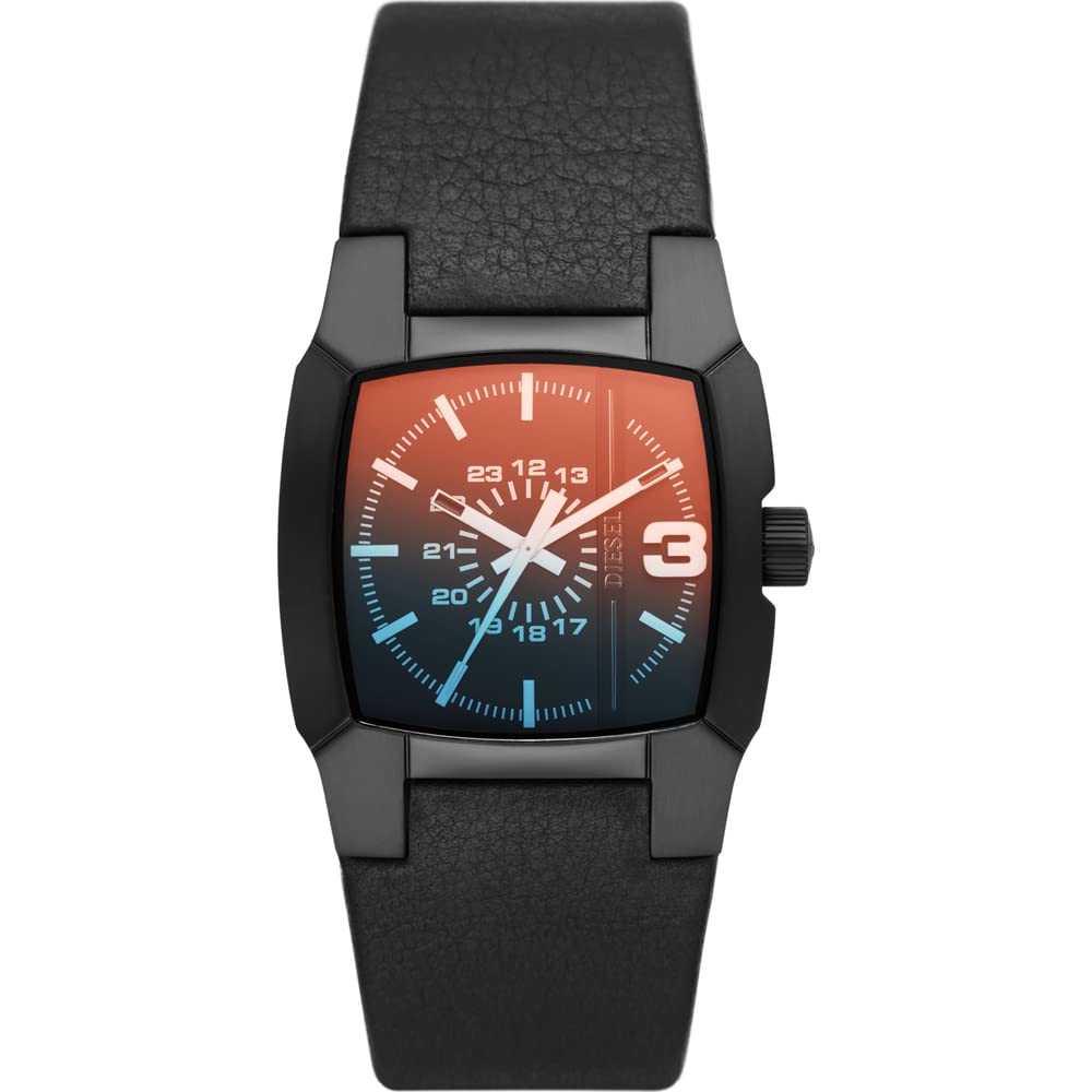 Diesel Orologio Cliffhanger da uomo, Movimento al quarzo a tre lancette con Cinturino in silicone, acciaio inox o pelle