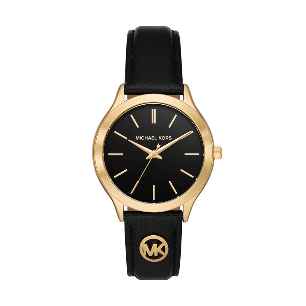 Michael Kors Orologio Slim Runway da donna, movimento al quarzo a tre lancette da 38 mm con cinturino in pelle