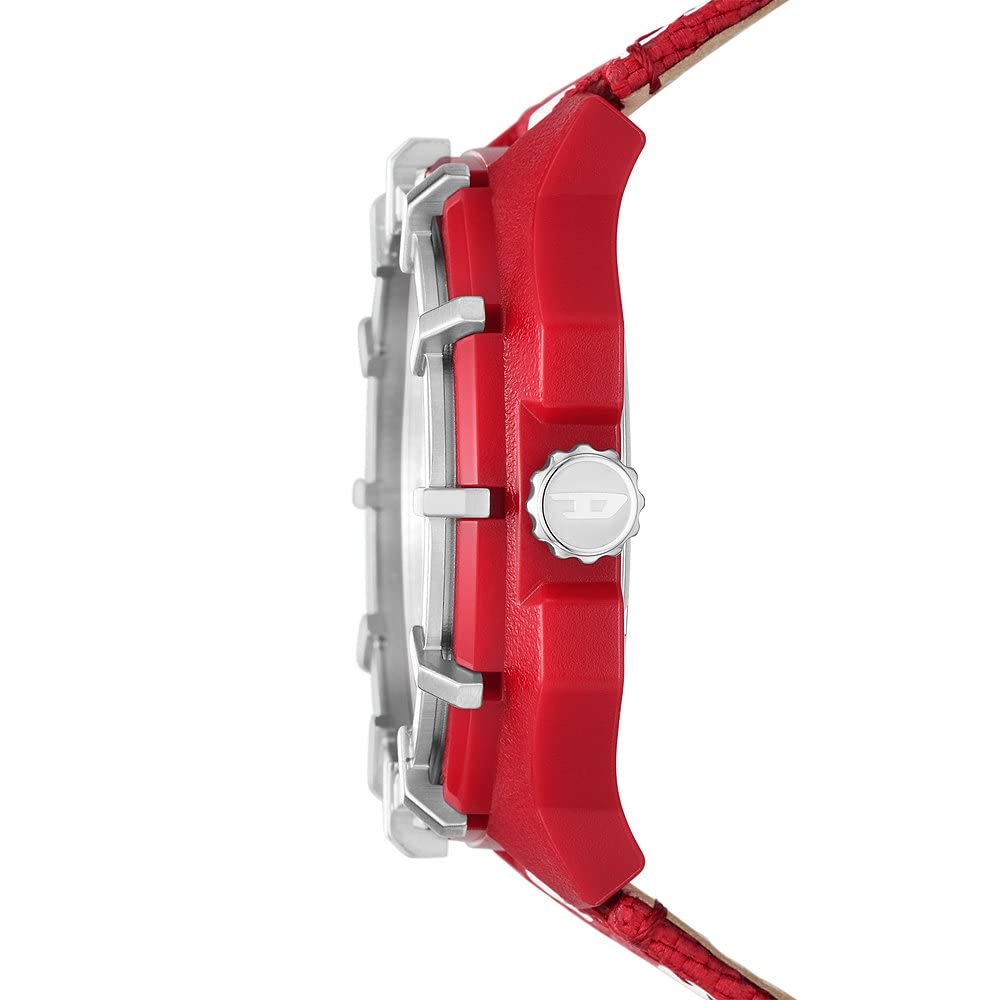 Diesel Framed orologio per uomo, Movimento al quarzo a energia solare con cinturino in silicone, acciaio inossiorologio perbile o pelle