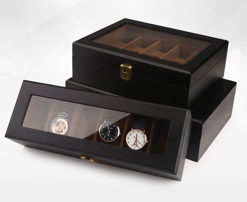 Black matte 6 grid watch box
