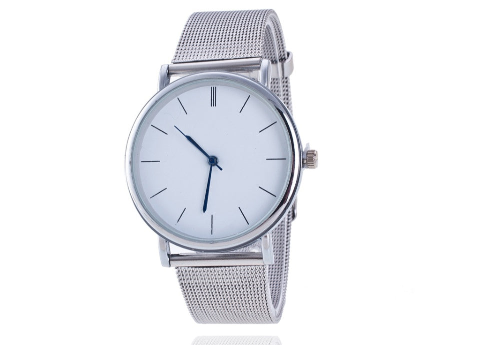 Geneva alloy mesh belt watch GENEVA ultra-thin fashion unisex quartz watch