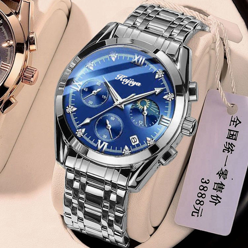 Korean Fashion Leather Steel Band Sport Quartz Watch