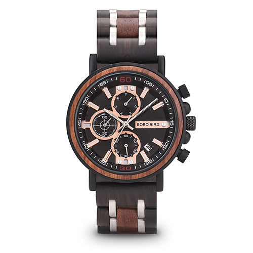 Multifunctional solid wood watch