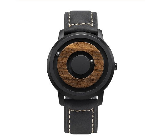 Simple magnetic steel ball watch