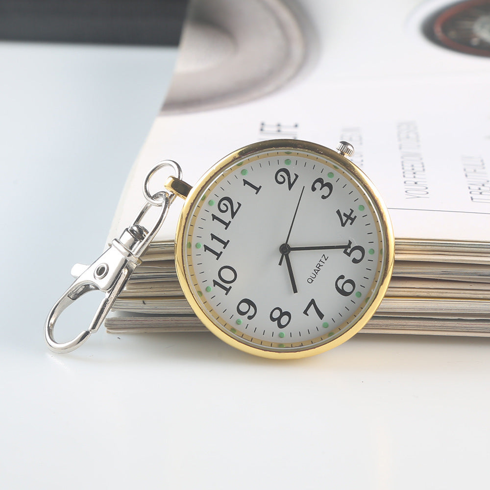 Clear Numbers Luminous Watch Keychain Pocket Watch