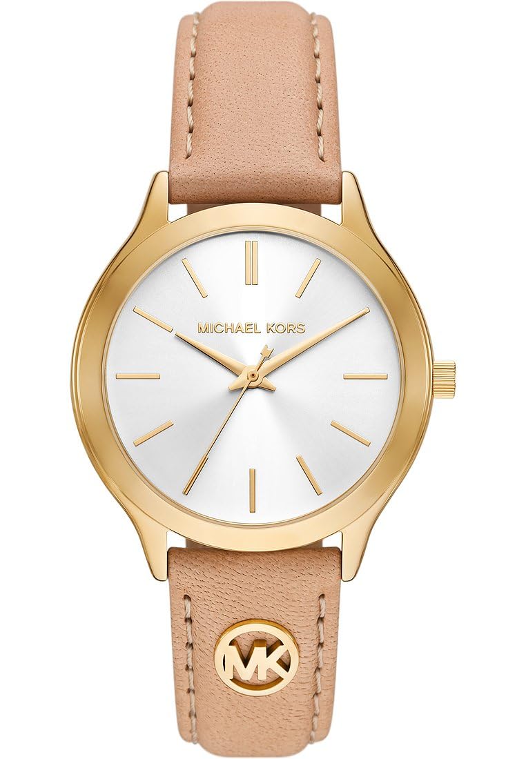 Michael Kors Orologio Slim Runway da donna, movimento al quarzo a tre lancette da 38 mm con cinturino in pelle