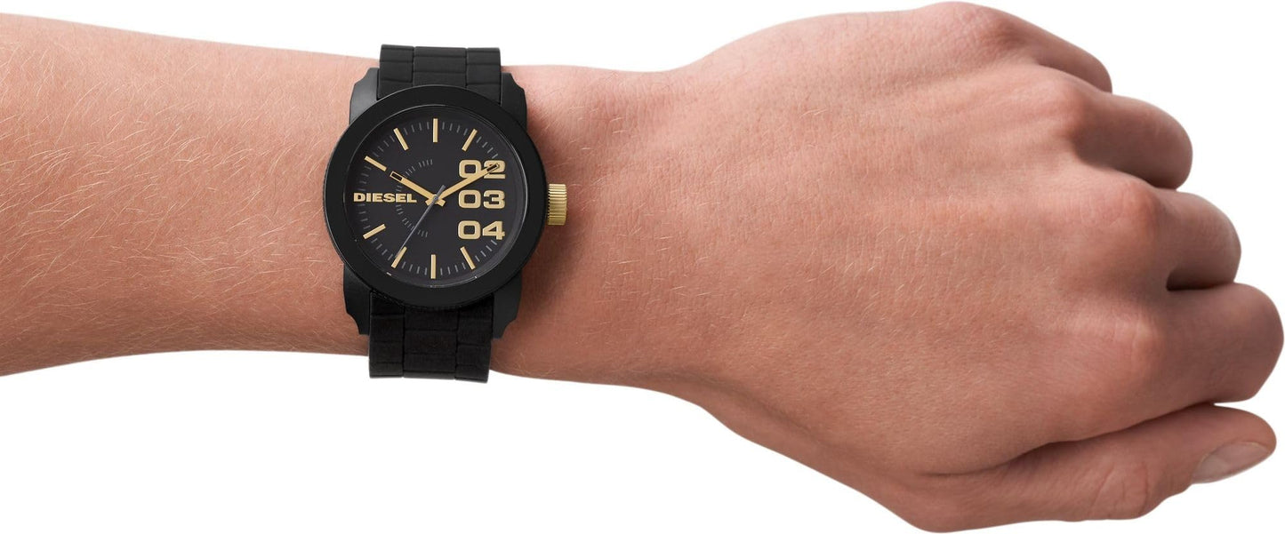 Diesel Orologio Double Down da uomo, movimento al quarzo con Cinturino in silicone