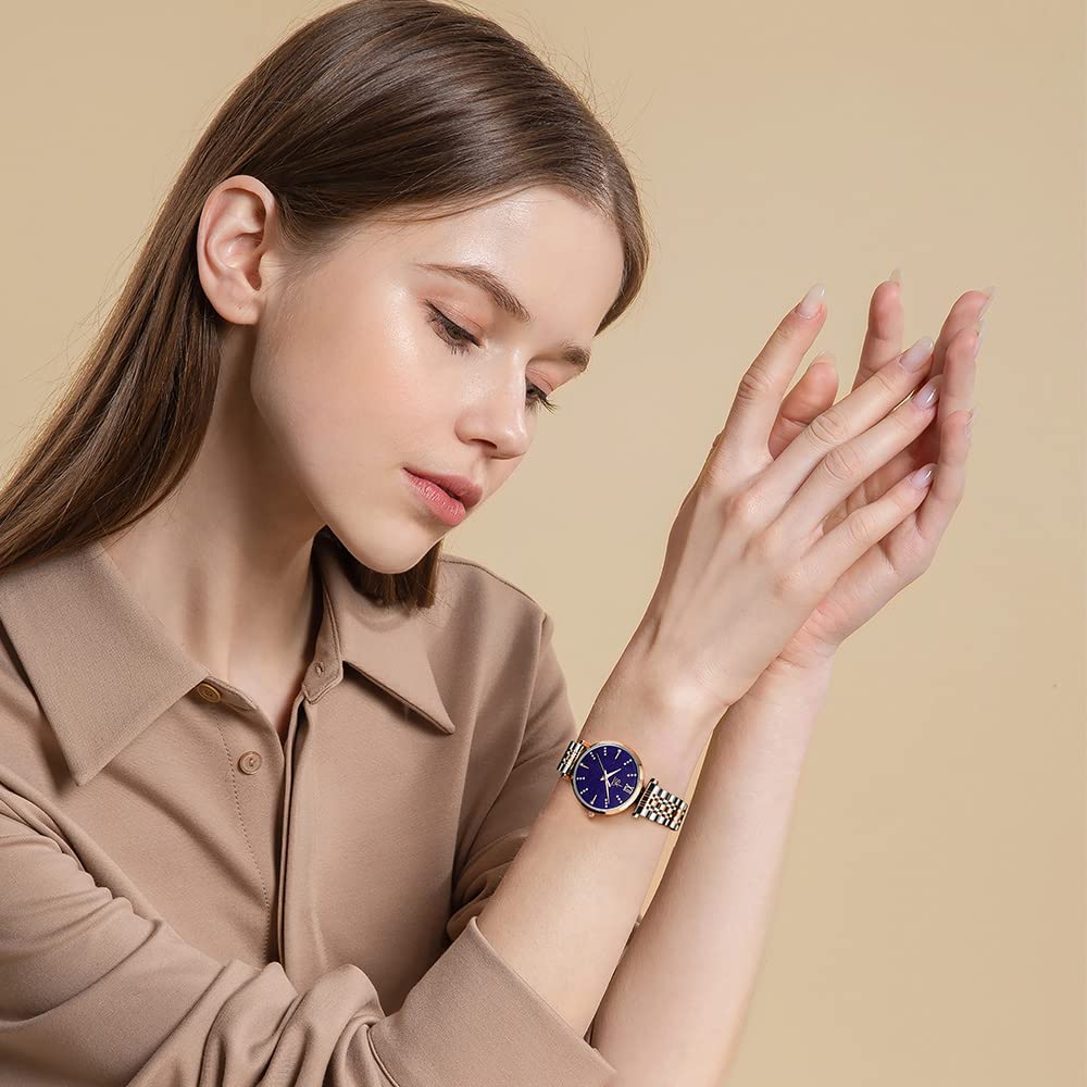 SHENGKE SK Classic Donne Orologi Moda Donne Dress Watch Solido Acciaio Inox Band Cinturino in Vera Pelle