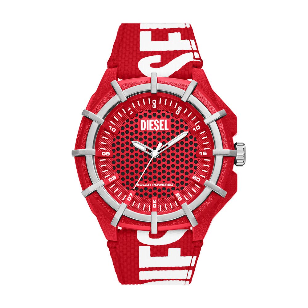 Diesel Framed orologio per uomo, Movimento al quarzo a energia solare con cinturino in silicone, acciaio inossiorologio perbile o pelle