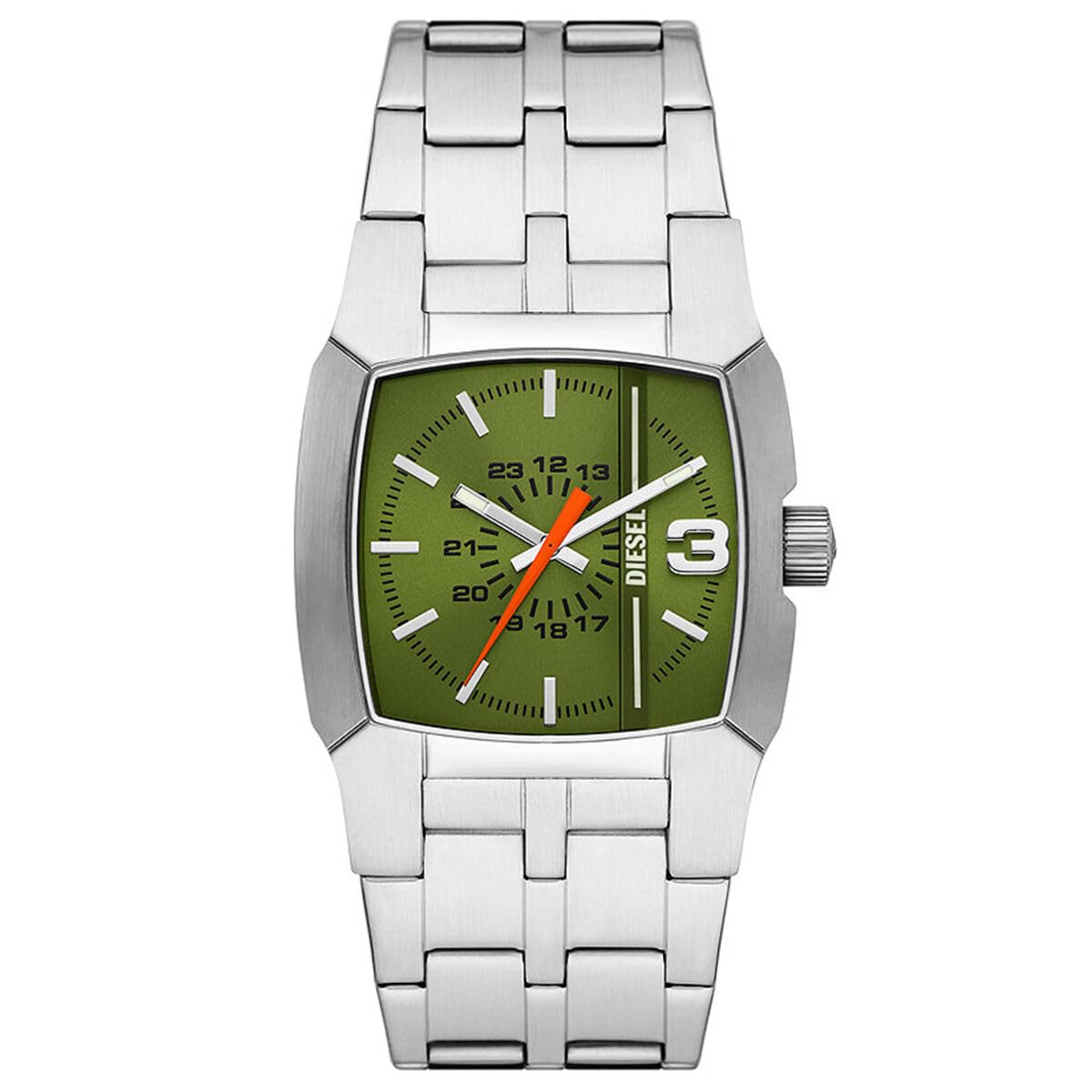 Diesel Orologio Cliffhanger da uomo, Movimento al quarzo a tre lancette con Cinturino in silicone, acciaio inox o pelle