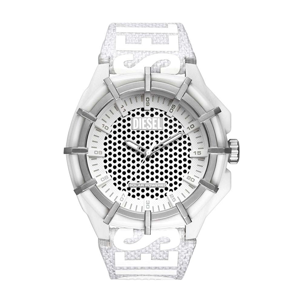 Diesel Framed orologio per uomo, Movimento al quarzo a energia solare con cinturino in silicone, acciaio inossiorologio perbile o pelle