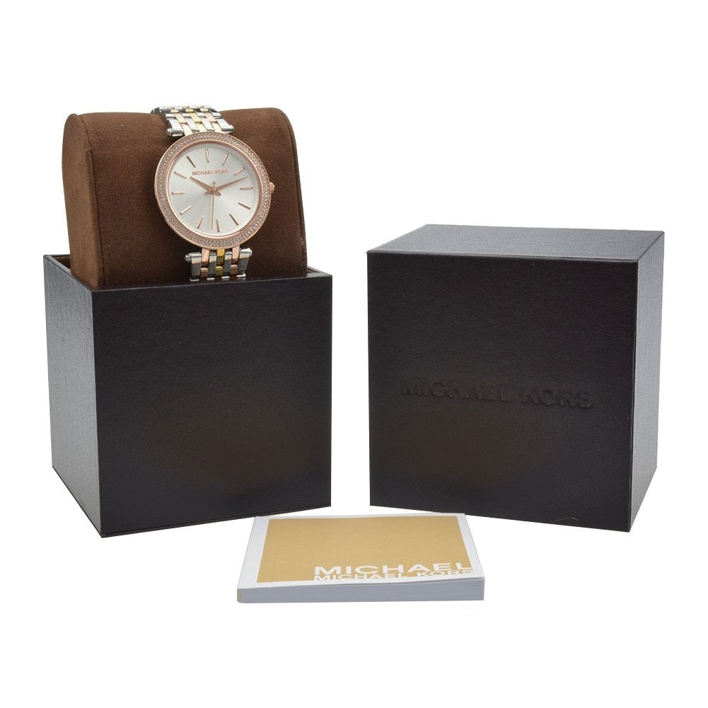 Michael Kors Orologio Darci per donna, Movimento al quarzo a tre lancette in tonalità argento con cinturino in acciaio inossidabile
