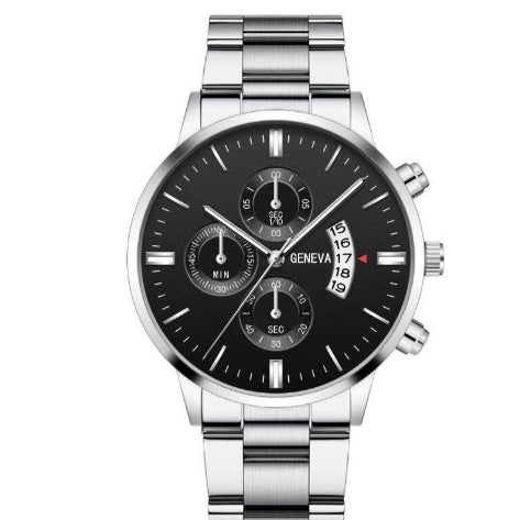 Calendar Steel Watch Men's Large Dial Quartz Watch Men's Watch