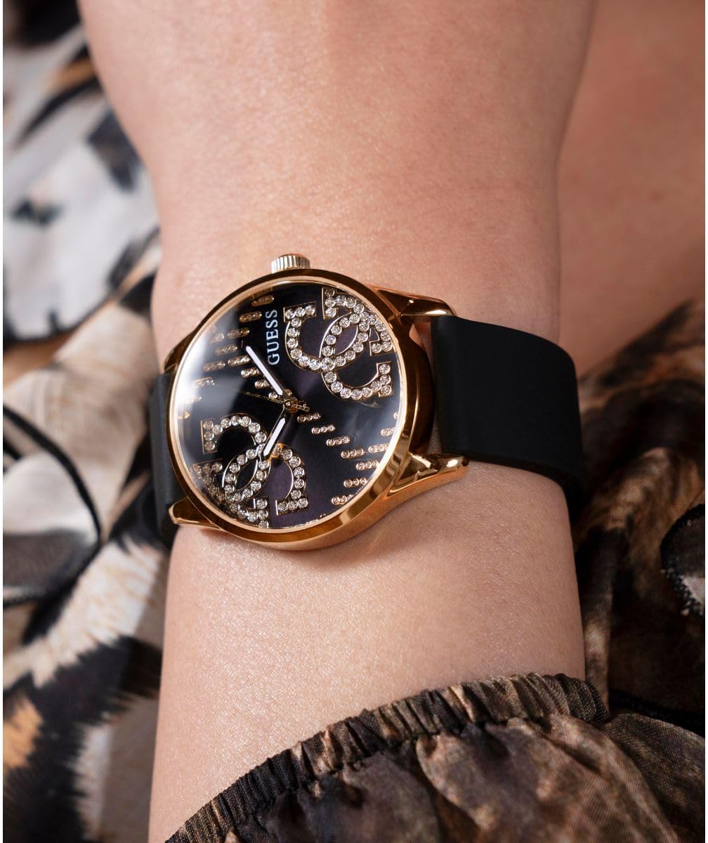 GUESS Orologio Analogico al Quarzo Donna con Cinturino in Silicone GW0755L3