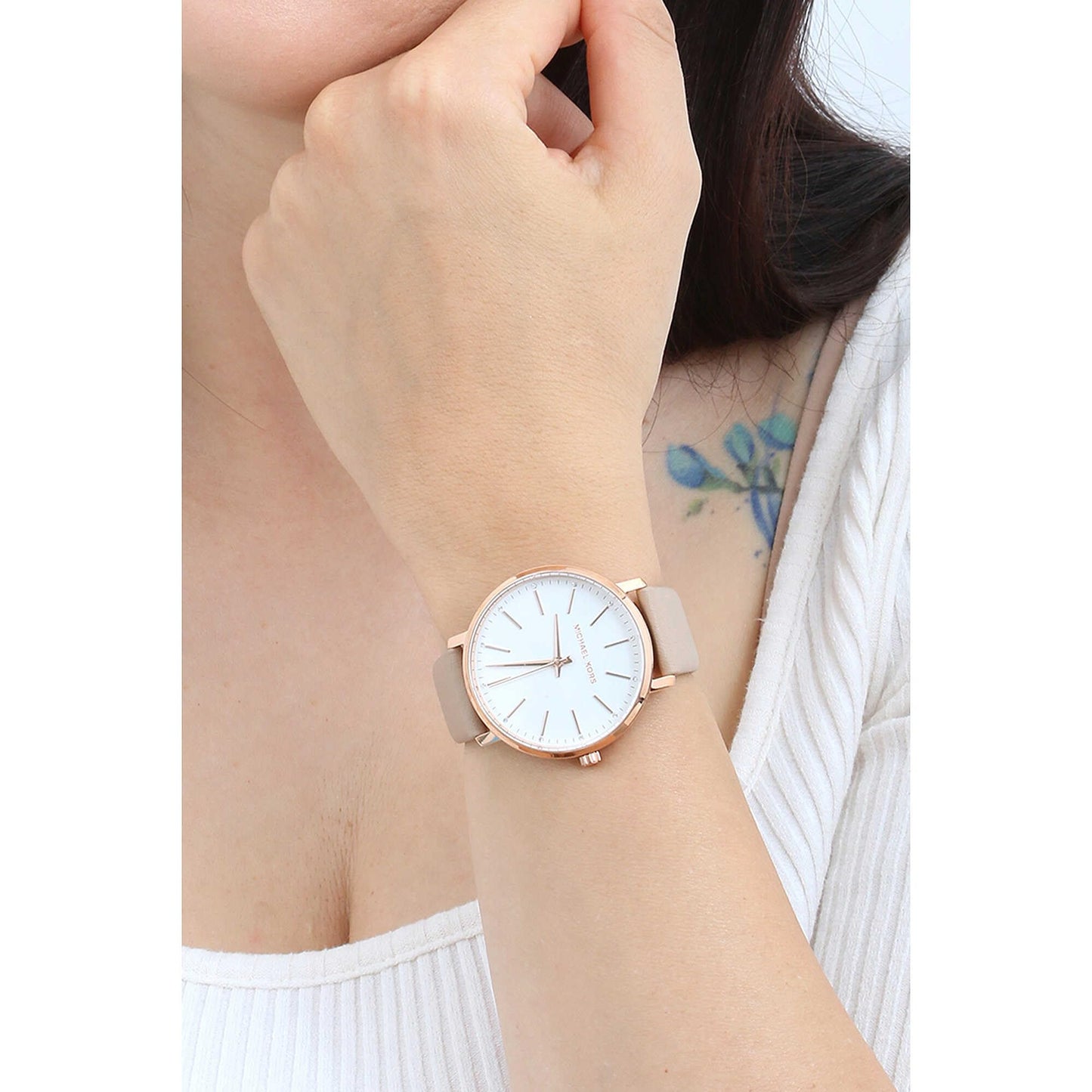 Michael Kors Orologio Pyper per donna, Movimento al quarzo a tre lancette con cinturino in pelle