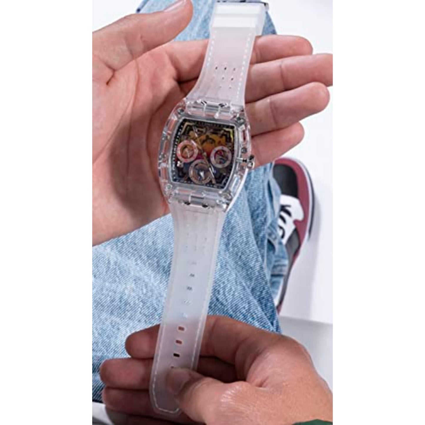 Guess US Men's Rainbow Ombre Multifunction Watch