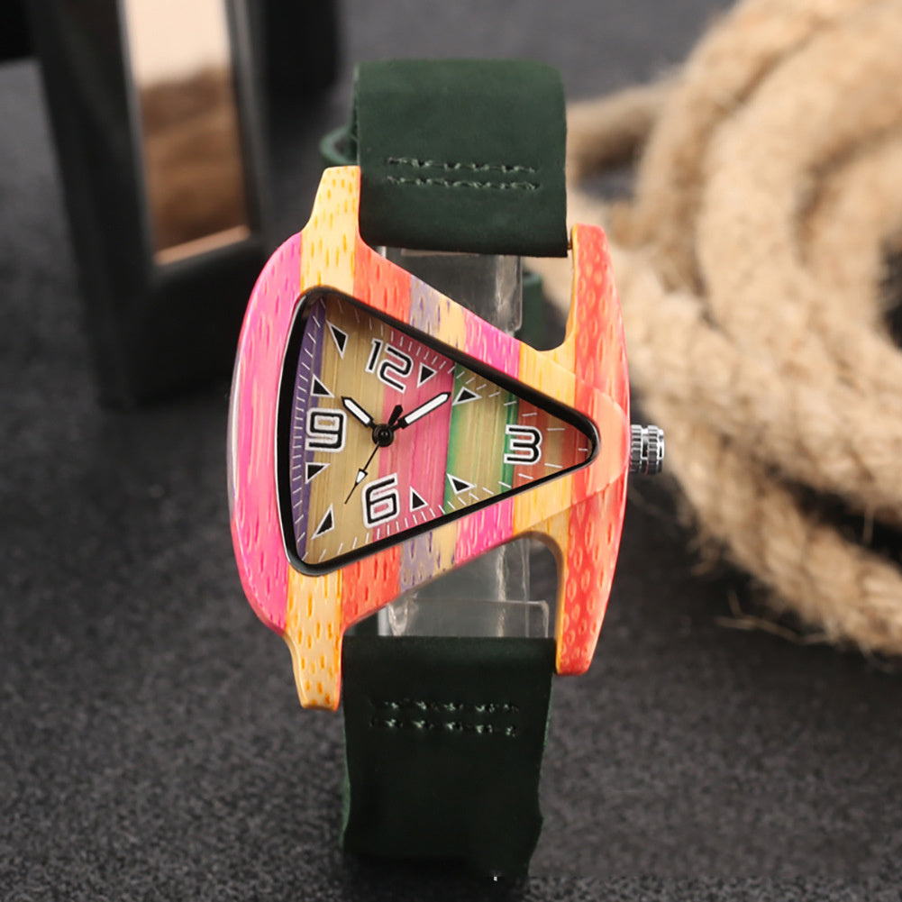 Orologio da uomo, orologio da donna, orologio da bambino a forma di pesce volante in bambù colorato