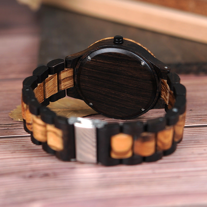 Orologio da uomo al quarzo interamente in legno, Orologio da donna al quarzo interamente in legno, Orologio da ragazzi al quarzo interamente in legno