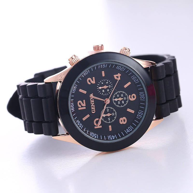 Spot geneva Geneva silicone watch women's Korean version fashionable and beautiful colorful jelly student casual watch