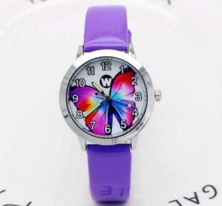 Orologi da polso per bambini, orologio da polso al quarzo per bambini, orologio da polso al quarzo per studenti, orologio impermeabile con quadrante a farfalla colorato e grazioso