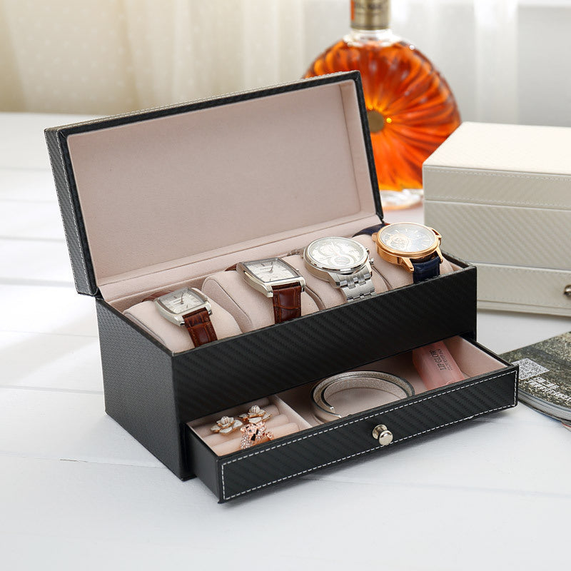 Leather 4-seater watch storage box