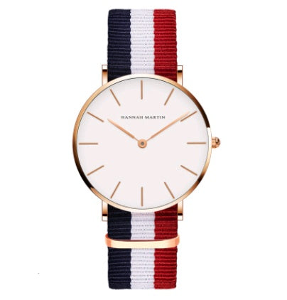 36mm ladies simple watch waterproof Korean white belt student watch