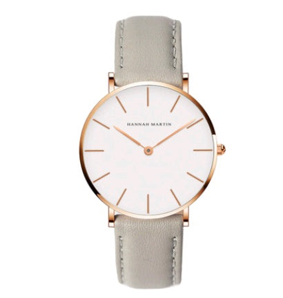 36mm ladies simple watch waterproof Korean white belt student watch
