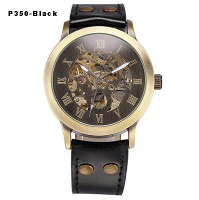 Casual hollow nostalgic style automatic mechanical watch