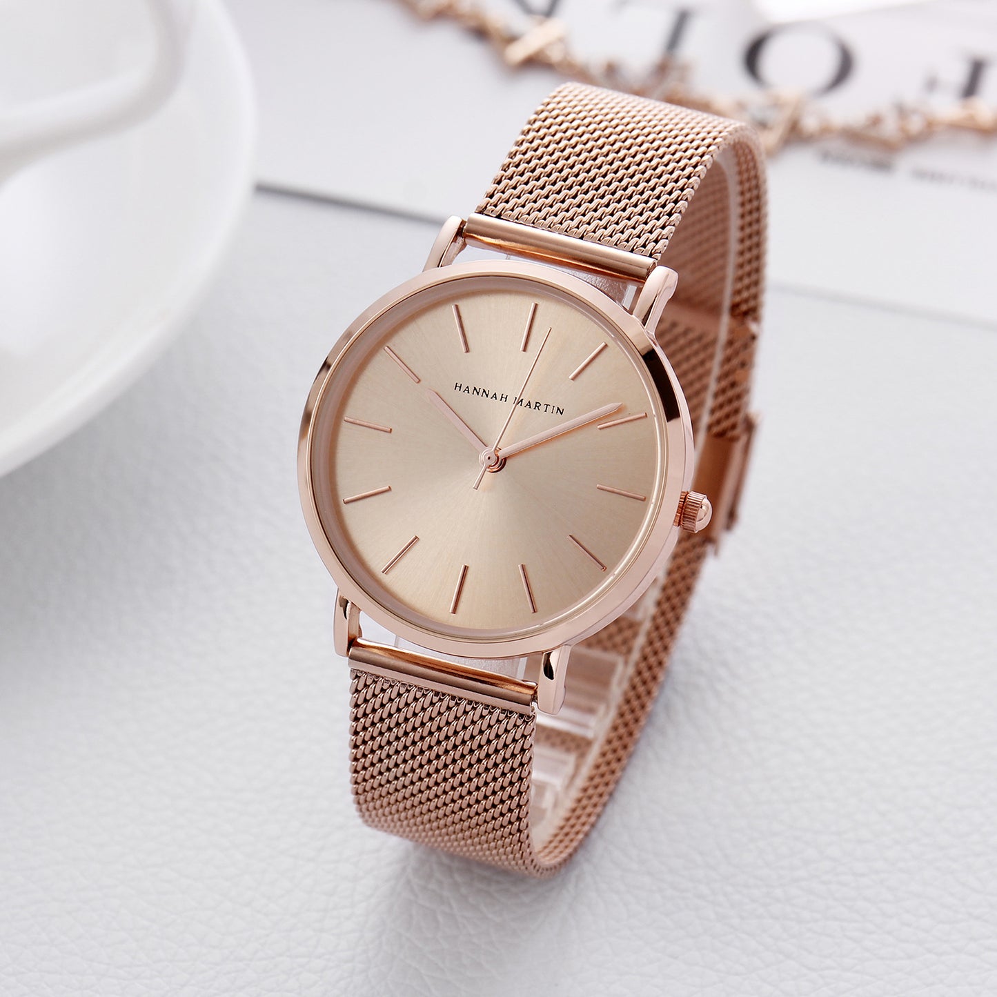 Japanese movement Amazon steel mesh belt waterproof women's watch women watches 2019 rose gold ladies watch