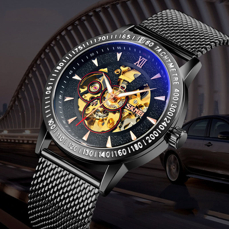 Men's High-end Automatic Mechanical Hollow Out Bottom Gear Creative Business Men's Watch