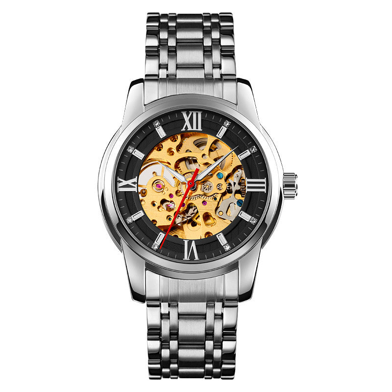 Fashion Temperament Automatic Mechanical Men's Leather Business Watch
