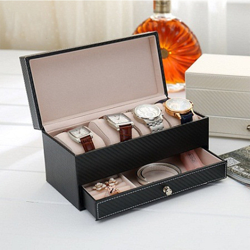 Carbon Fiber Double Jewelry Storage Watch Box