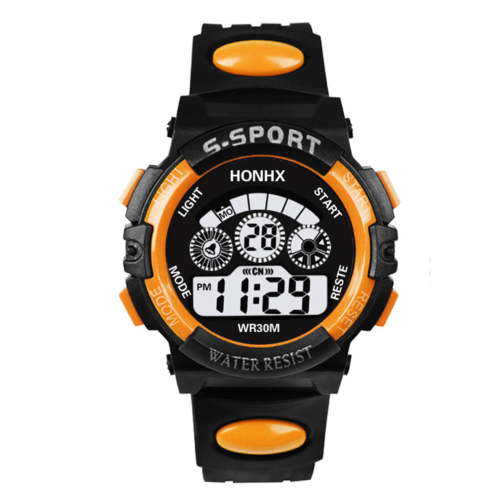 HONHX cross-border exclusive for men and women students electronic watch LED luminous watch 62 three eyes
