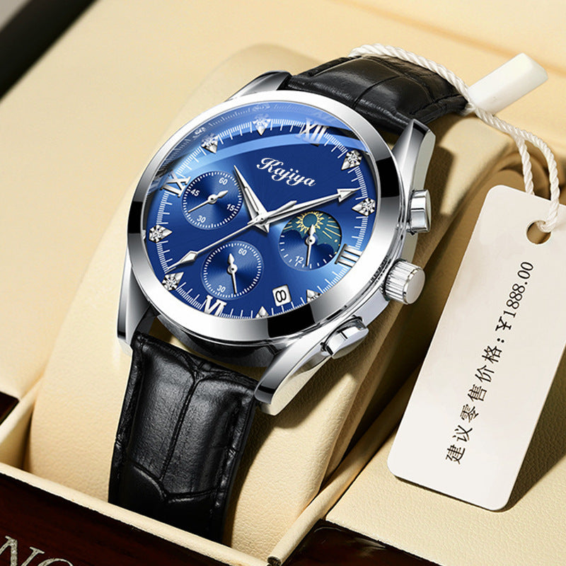 Korean Fashion Leather Steel Band Sport Quartz Watch