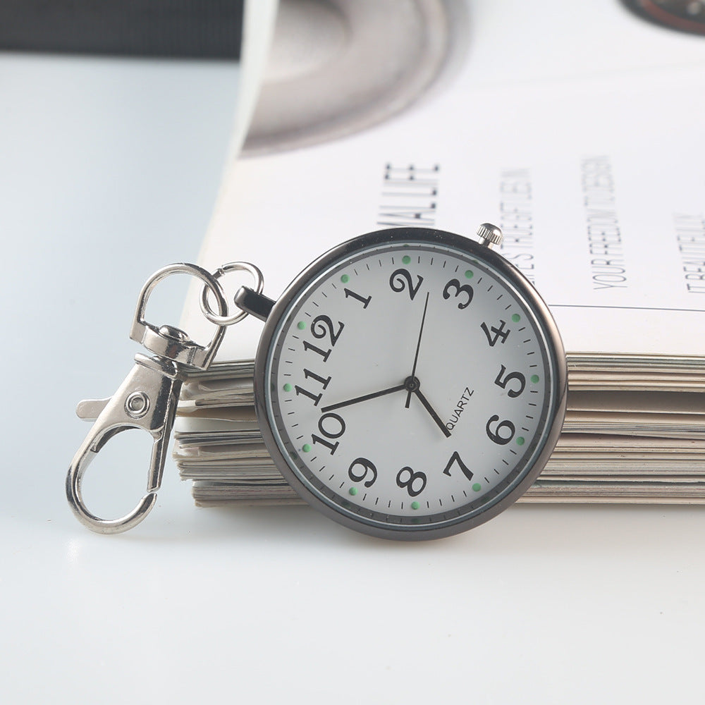 Clear Numbers Luminous Watch Keychain Pocket Watch