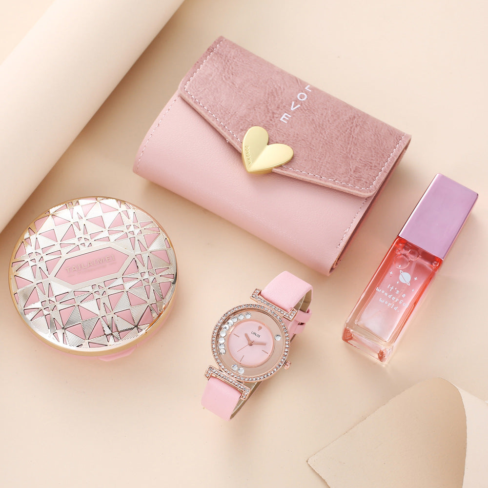 Matching gift box, women's wristwatch, women's perfume, air cushion, wallet
